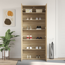 vidaXL Cipőszekrény polcokkal ajtóval Barna 80 x 35.5 x 180 cm Faanyag