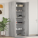 vidaXL Cipőszekrény polcokkal Szürke 80 x 35.5 x 180 cm Faanyag