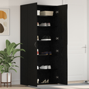 vidaXL Cipőszekrény polcokkal Fekete 80 x 35.5 x 180 cm Faanyag