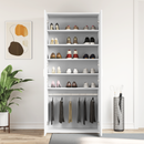vidaXL Cipőszekrény polcokkal tárolóval Fehér 80 x 39 x 178 cm Faanyag