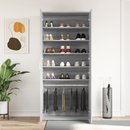 vidaXL Cipőszekrény polcokkal Szürke Sonoma 80 x 39 x 178 cm Faanyag