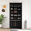 vidaXL Cipőszekrény polcokkal Fekete tölgy 80 x 39 x 178 cm Faanyag