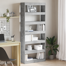 vidaXL Könyvespolc polcokkal Beton Szürke 80 x 30 x 198 cm Faanyag