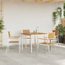 vidaXL Kültéri étkező szett 5 pcs Tömör teakfa és rozsdamentes acél