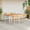 vidaXL Kültéri étkező szett 5 pcs Tömör teakfa és rozsdamentes acél