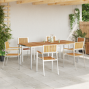 vidaXL Kültéri étkező szett 7 pcs Tömör teakfa és rozsdamentes acél