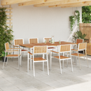 vidaXL Kültéri étkező szett 9 pcs Tömör teakfa és rozsdamentes acél