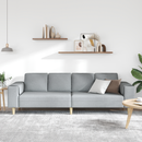vidaXL Nappali Kanapé Világosszürke 250 x 77 x 76 cm Poliészter