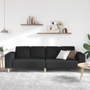 vidaXL Nappali Kanapé Fekete 250 x 77 x 76 cm Poliészter