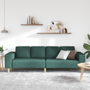 vidaXL Nappali Kanapé Sötétzöld 250 x 77 x 76 cm Poliészter