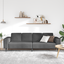 vidaXL Kanapé Sötétszürke 250 x 77 x 76 cm Bársonyos szövet
