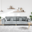 vidaXL Kanapé párnával Világosszürke 250 x 77 x 76 cm szövet