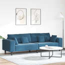 vidaXL Kanapé Kék 250 x 77 x 76 cm Bársony