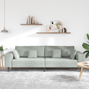 vidaXL Kanapé Világosszürke 250 x 77 x 76 cm Bársony
