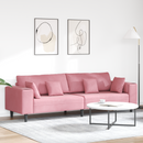 vidaXL Kanapé Rózsaszín 250 x 77 x 76 cm Bársony