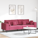 vidaXL Kanapé Bordó 250 x 77 x 76 cm Bársony