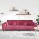vidaXL Kanapé Bordó 250 x 77 x 76 cm Bársony