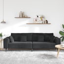 vidaXL Kanapé Fekete 250 x 77 x 76 cm Bársony