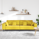 vidaXL Kanapé Sárga 250 x 77 x 76 cm Bársony