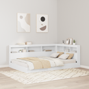 vidaXL Tároló fejtámla polcokkal Fehér 207,5 x 137,5 x 76,5 cm Faanyag