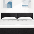 vidaXL LED ágytámla LED szalagokkal fejtámlával Fekete 160 cm szövet