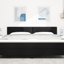 vidaXL LED ágytámla LED szalagokkal fejtámlával Fekete 180 cm szövet