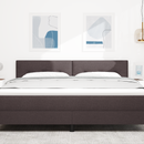 vidaXL LED ágytámla LED szalagokkal Sötét Barna 180 cm szövet