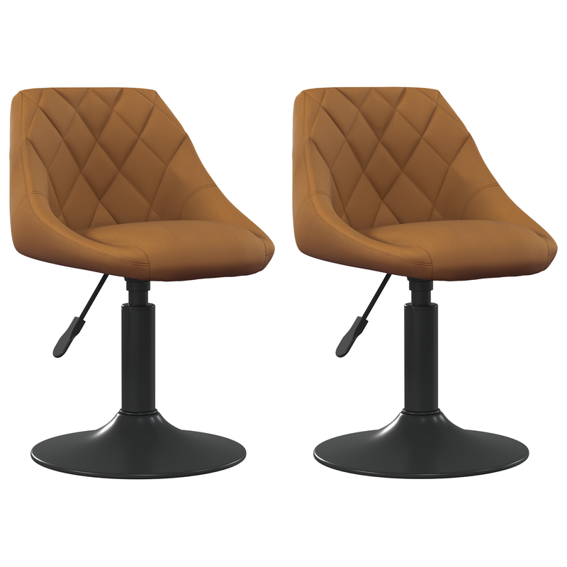 vidaXL Forgatható Étkezőszékek 2 pcs Barna 46 x 44 x 77.5 cm Műbőr