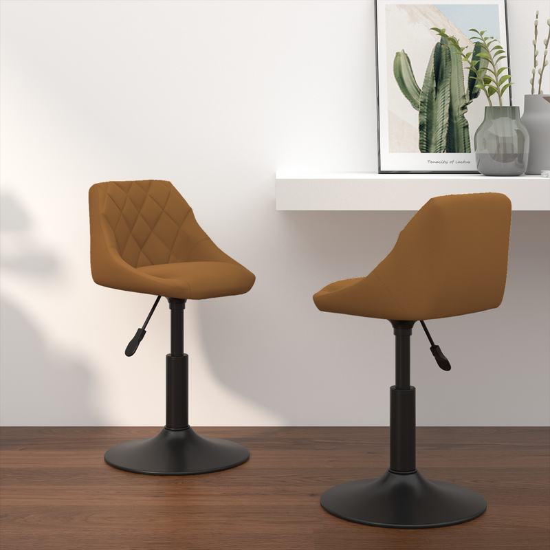 vidaXL Forgatható Étkezőszékek 2 pcs Barna 46 x 44 x 77.5 cm Műbőr
