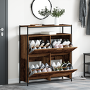 vidaXL Cipőszekrény polcokkal Öreg fa 100 x 34 x 112 cm Faanyag