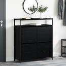 vidaXL Cipőszekrény polcokkal Fekete tölgy 100 x 34 x 112 cm Faanyag