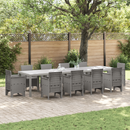 vidaXL Kerti Asztal Világosszürke 350 x 100 x 74 cm polirattan