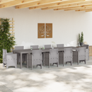 vidaXL Kerti Asztal Világosszürke 350 x 100 x 74 cm polirattan