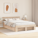 vidaXL Ágykeret fejtámlával fiókkal Barna 150 x 200 cm Tömör fenyőfa