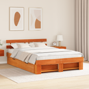 vidaXL Ágykeret fejtámlával Faggyú barna 150 x 200 cm Tömör fenyőfa