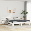 vidaXL Ágykeret fejtámlával Fehér 200 x 200 cm Tömör fenyőfa