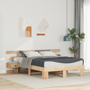 vidaXL Ágykeret fejtámlával Barna 135 x 190 cm Tömör fenyőfa