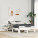 vidaXL Ágykeret fejtámlával Fehér 135 x 190 cm Tömör fenyőfa