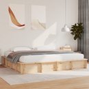 vidaXL Ágykeret Barna 200 x 200 cm Tömör fenyőfa