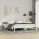 vidaXL Ágykeret fejtámlával Fehér 200 x 200 cm Tömör fenyőfa