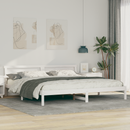 vidaXL Ágykeret fejtámlával Fehér 200 x 200 cm Tömör fenyőfa