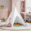vidaXL Teepee sátor Fehér 120 x 120 x 150 cm Textil és Műanyag