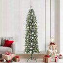 vidaXL Mű Karcsú Karácsonyi Fa 300 LED-del Zöld és Fehér 210 cm