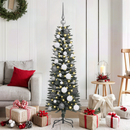 vidaXL Mű karácsonyfa 150 LED-del Zöld 120 cm PVC és Műanyag és Acél