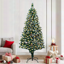 vidaXL Mű karácsonyfa 300 LED-del Zöld 180 cm PVC és Acél és Műanyag