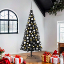vidaXL Karácsonyfa 300 LED-del állvánnyal Fekete 180 cm PVC