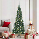 vidaXL Sarok Műkarácsonyfa 300 LED-del Zöld 180 cm PVC és fém