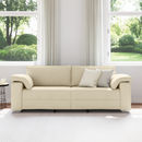 vidaXL 3-Fős kanapé Krém 220 cm szövet