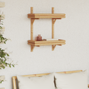 vidaXL Falpolc polcokkal tárolóval Barna 39 x 26 x 60 cm bambusz