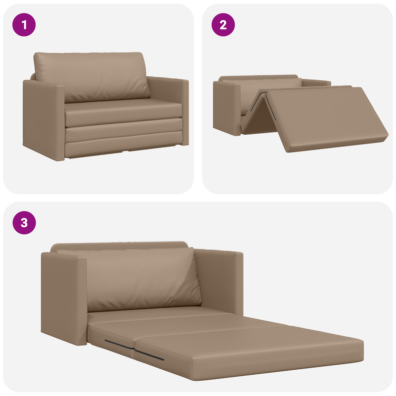 vidaXL Kanapéágy Cappuccino 124 x 71 x 78 cm Mübőr